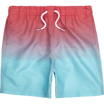 Boys red dip dye swim shorts